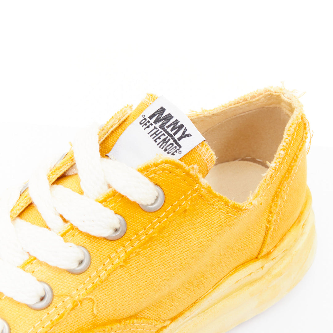 MAISON MIHARA YASUHIRO Peterson Overdyed yellow canvas melted sole sneakers EU42