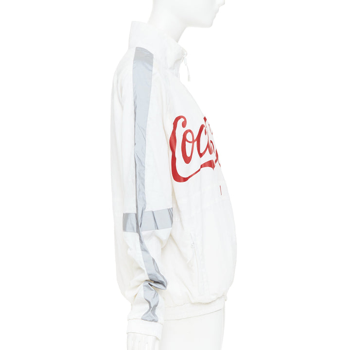 KITH COCA COLA 2019 cream grey reflective nylon quarter zip track sweatshirt S