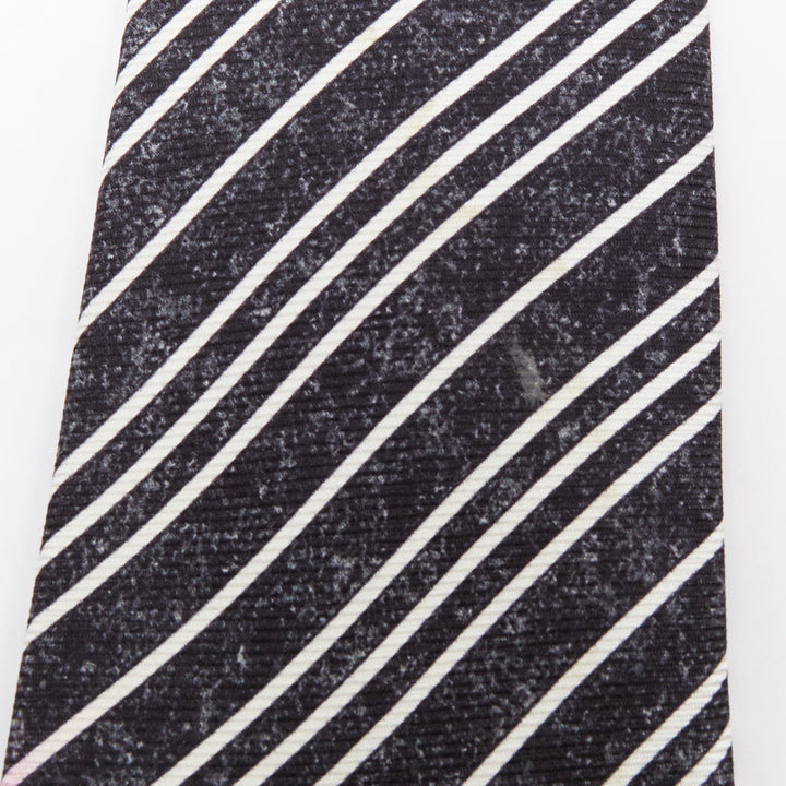 KITON NAPOLI Set of 4 100% silk blue green black white diagonal stripe dress tie