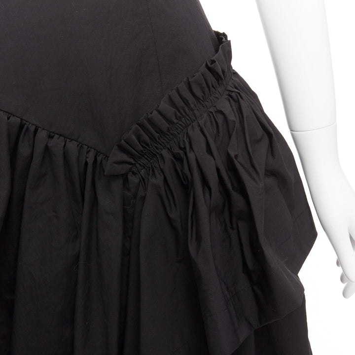 MINJUKIM 2022 black polyester ruffle trim full skirt IT34 XS