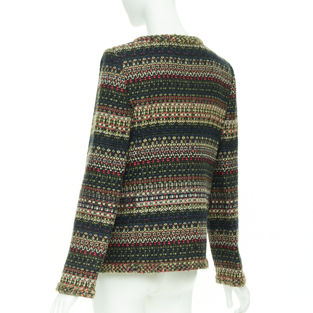 CHANEL 15A Runway Paris-Salzburg  Lesage Tyrolean tweed button jacket FR42 XL