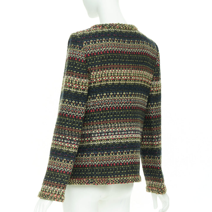 CHANEL 15A Runway Paris-Salzburg  Lesage Tyrolean tweed button jacket FR42 XL