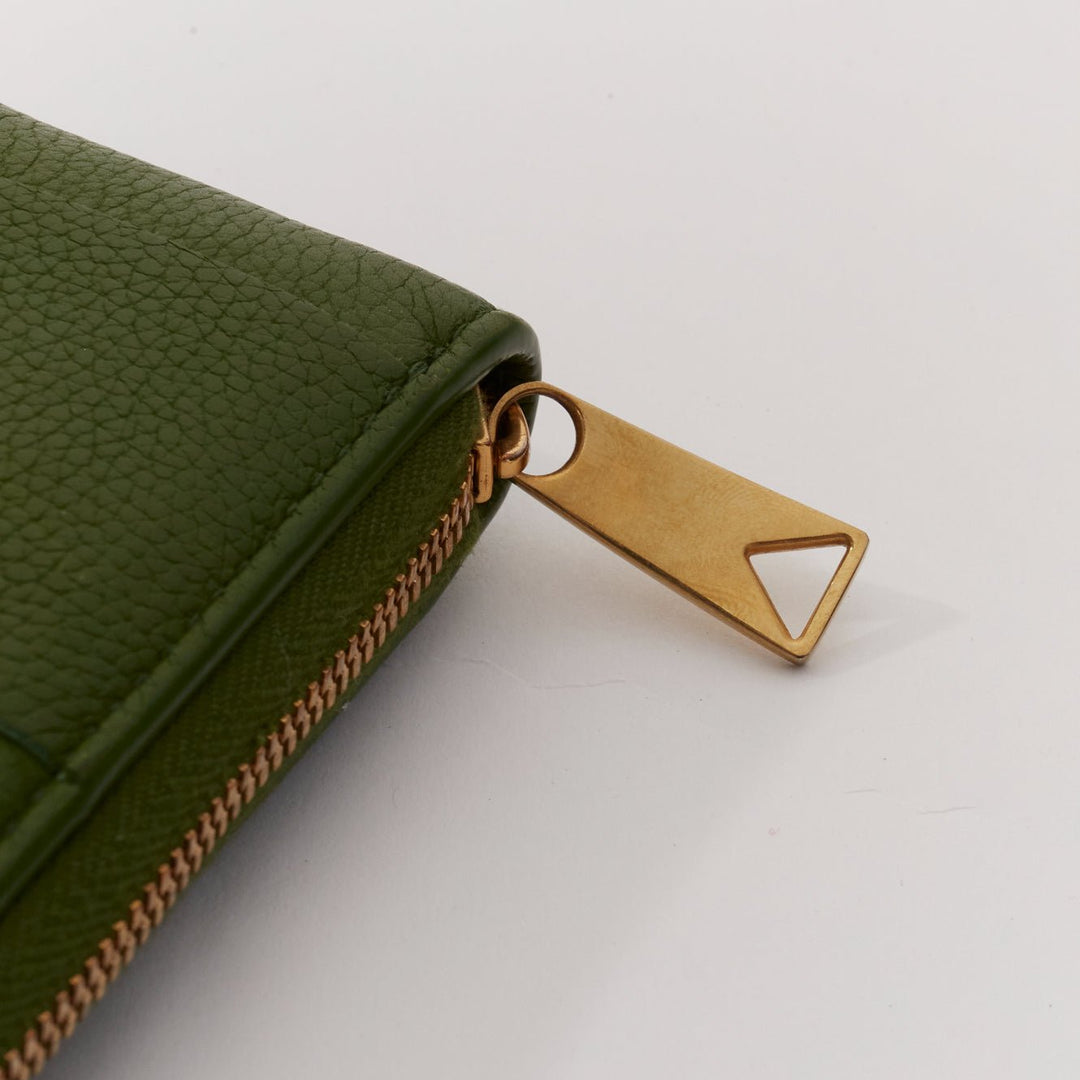 BOTTEGA VENETA Cassette avocado green maxi Intrecciato zip around long wallet