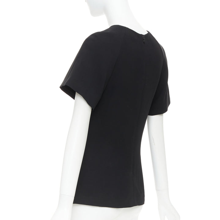 ALEXANDER WANG black drape knot front raglan crew neck top US2 S