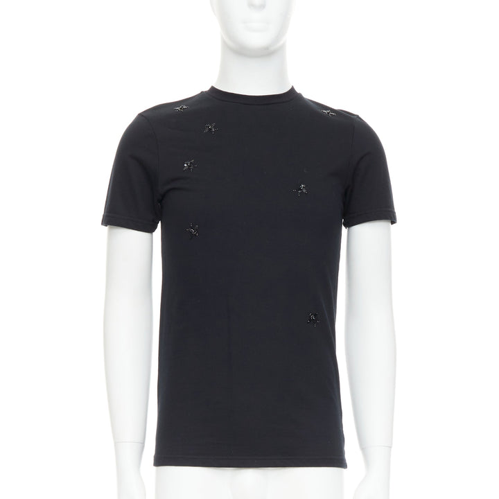 DIOR HOMME black bee sequin embellished crewneck tshirt XS