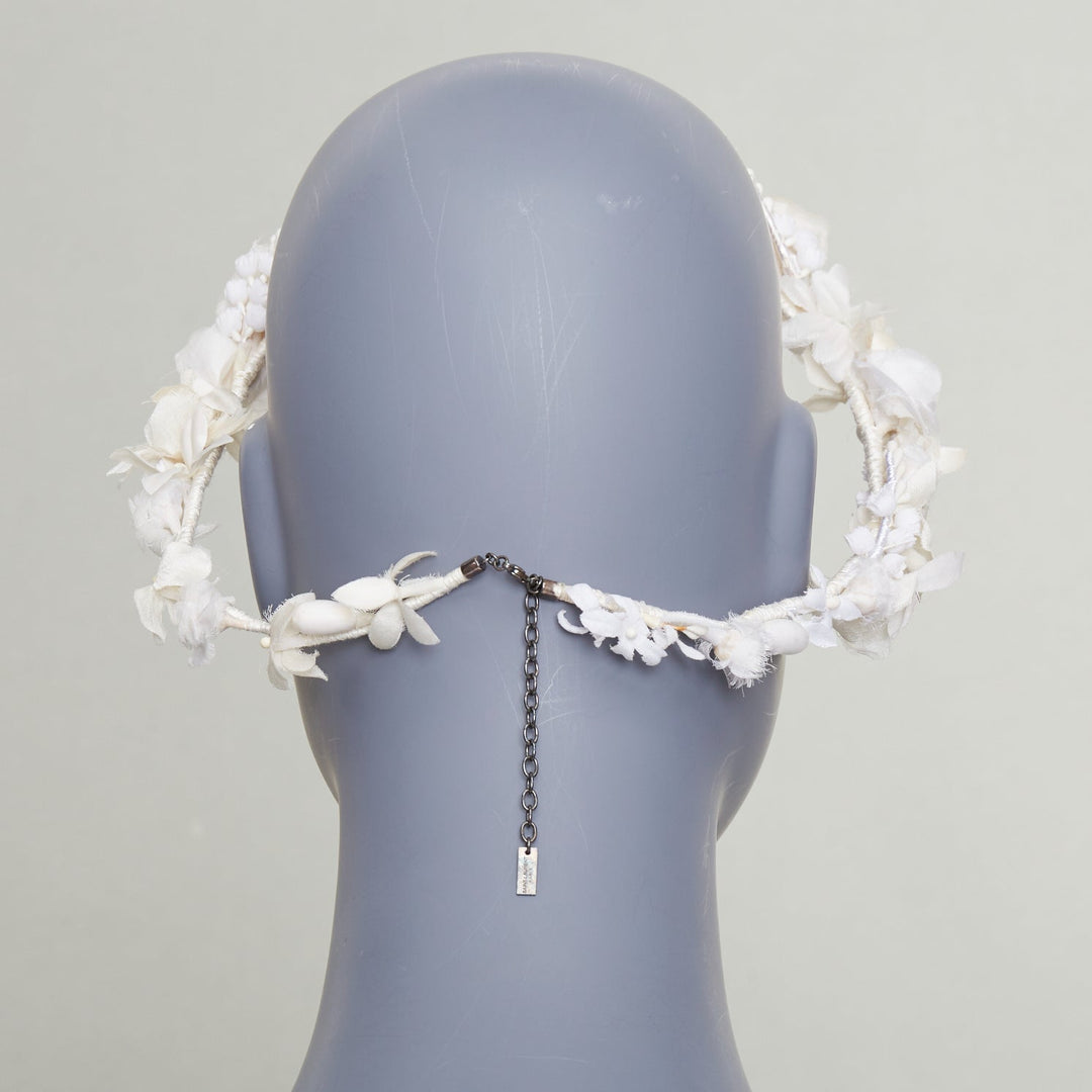 rare SAINT LAURENT 2023 Runway Bohemian Bridal rose bud silk voile headband
