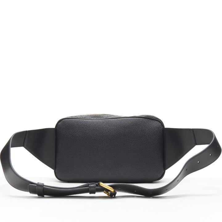 VERSACE 2019 Runway black leather clasp buckle Medusa crossbody belt bag