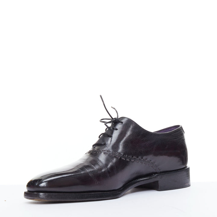 Male mannequin wearing Berluti Purple Leather Men Loafer in Size UK7 | Available at JHROP