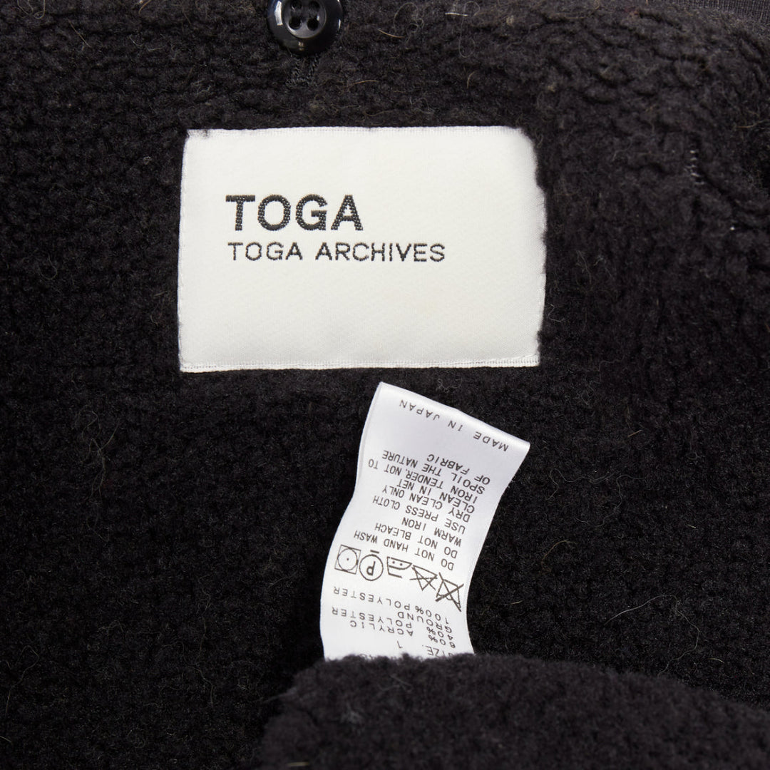 TOGA ARCHIVES multicolor green jacquard camouflage trees fleece line coat JP1 XS