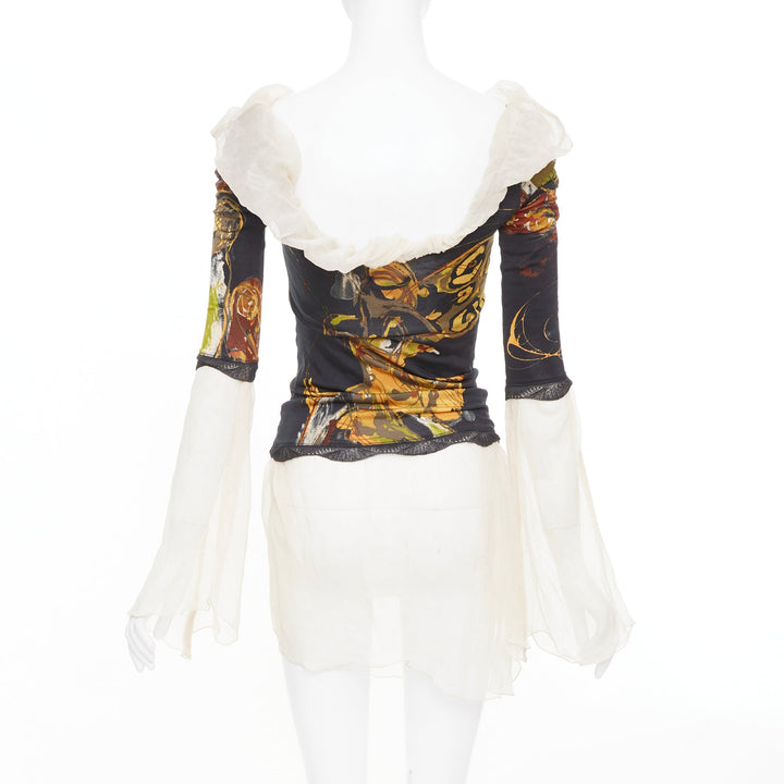 JEAN PAUL GAULTIER Vintage Maille archive sheer sheer mesh knit punk top M
