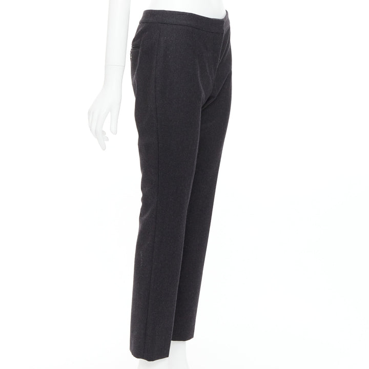 ALEXANDER MCQUEEN 2019 grey wool tapered bootcut pants IT38 XS