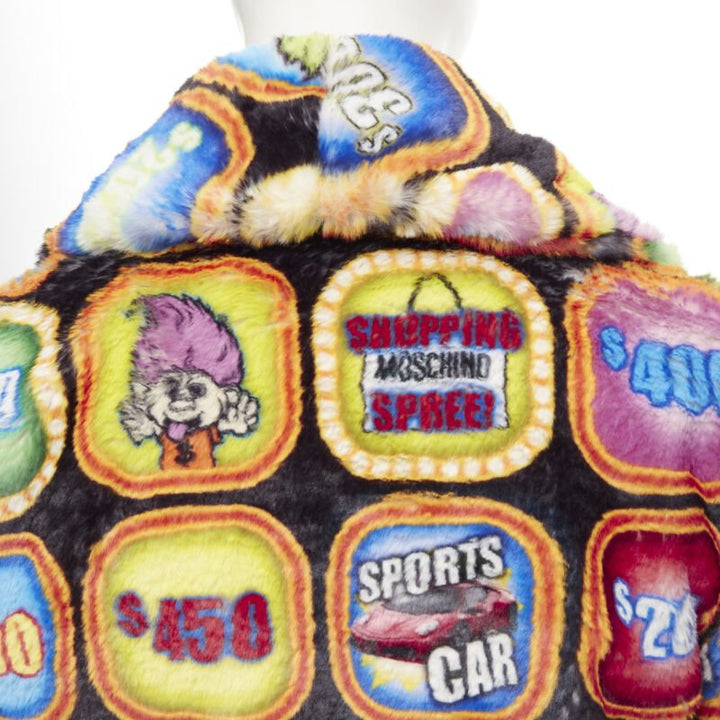 MOSCHINO Couture! TROLLS 2019 Runway Game Show faux fur jacket IT40 M