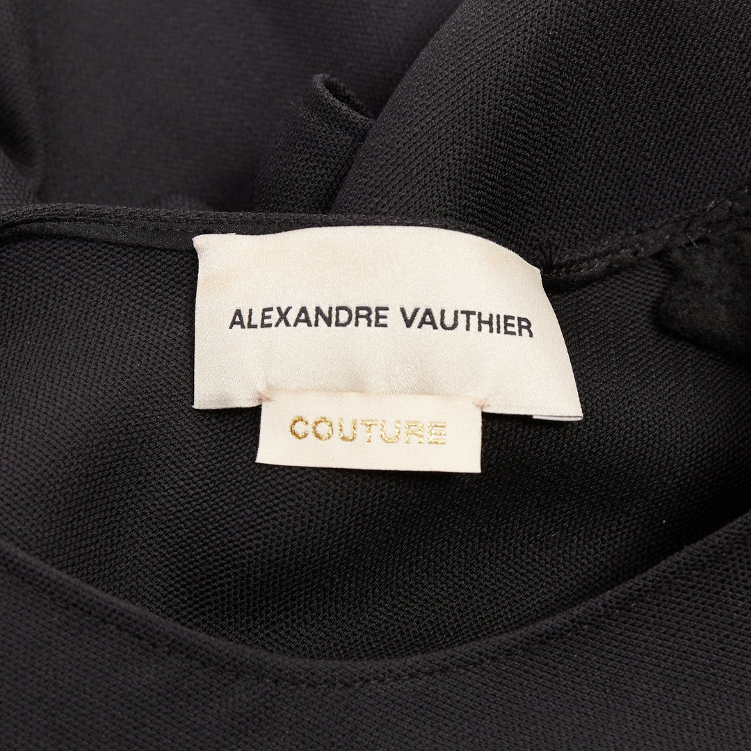 ALEXANDRE VAUTHIER COUTURE AW2023 Runway black power asymmetric drape top