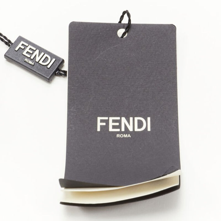 FENDI Mini Strap You black white fur short handle bag strap