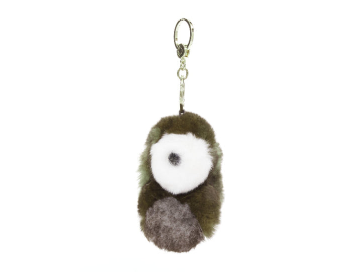 LORO PIANA 100% mink fur brown Rabbit bag charm keyring