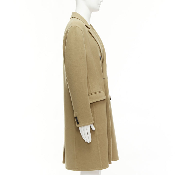 LOEWE camel wool cashmere black double breasted oversized coat IT46 S