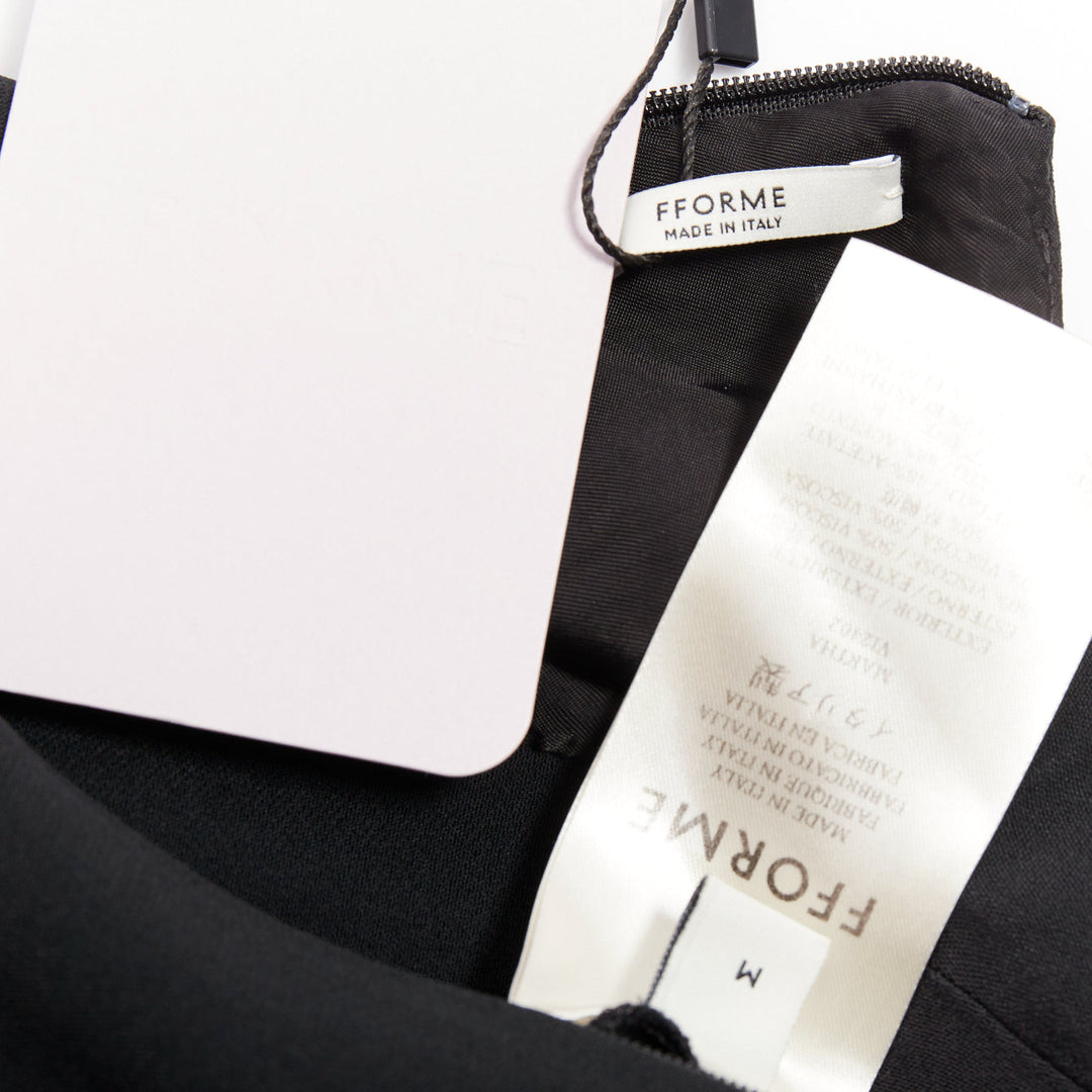 FFORME Martha Trapeze black viscose crew sleeveless panelled midi tent dress M