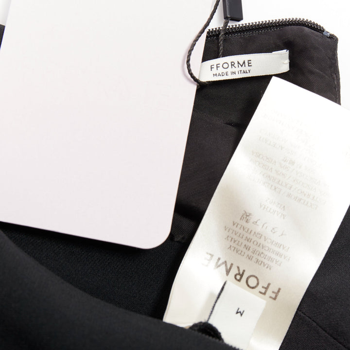 FFORME Martha Trapeze black viscose crew sleeveless panelled midi tent dress M