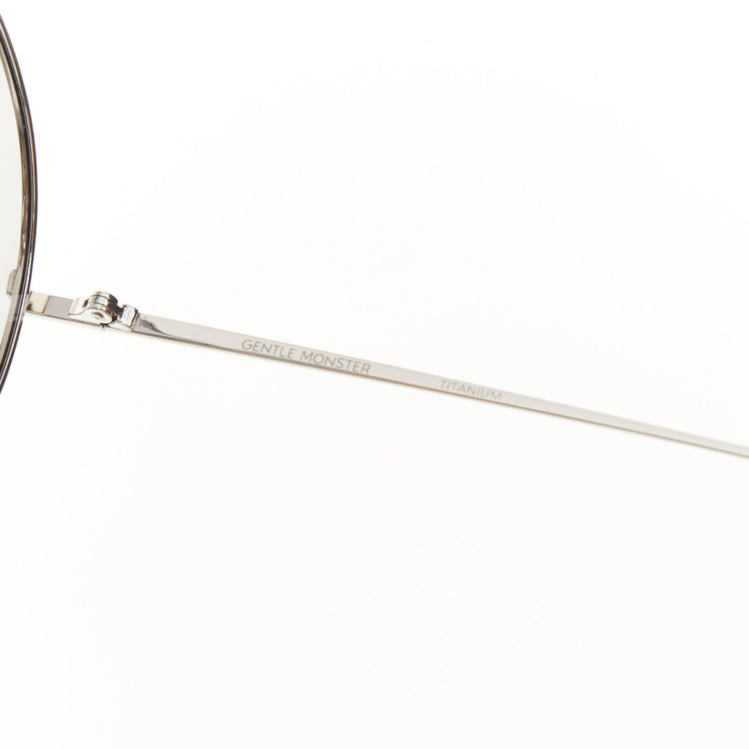 GENTLE MONSTER Ranny Ring 02 silver stainless steel titanium aviator sunglasses