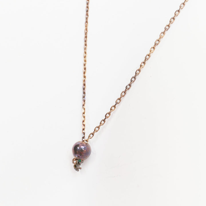 BOTTEGA VENETA Daniel Lee copper tone green crystal station pendant necklace