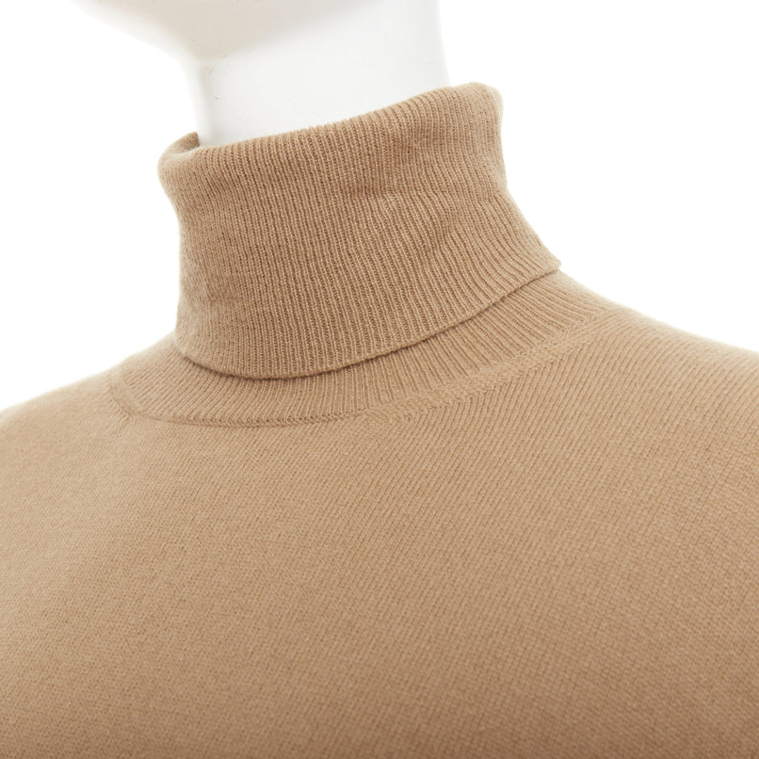PRADA 2019 beige fine knit cashmere turtleneck sweater IT38 XS