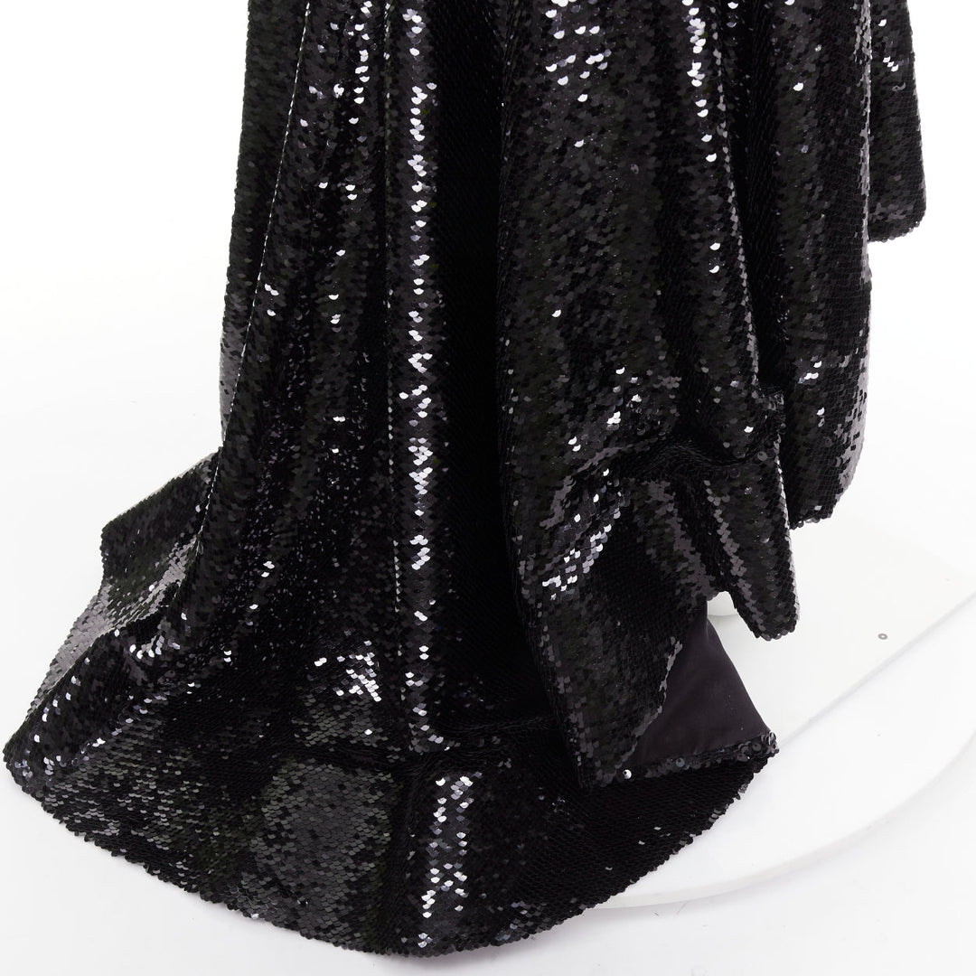 ALEXANDRE VAUTHIER COUTURE AW2019 Runway black sequin corseted mermaid gown