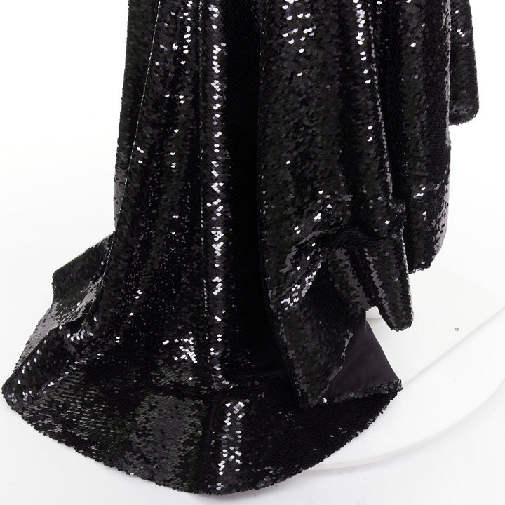 ALEXANDRE VAUTHIER COUTURE AW2019 Runway black sequin corseted mermaid gown