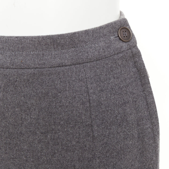 HERMES Martin Margiela Vintage grey cashmere wool high waisted pants FR36 S