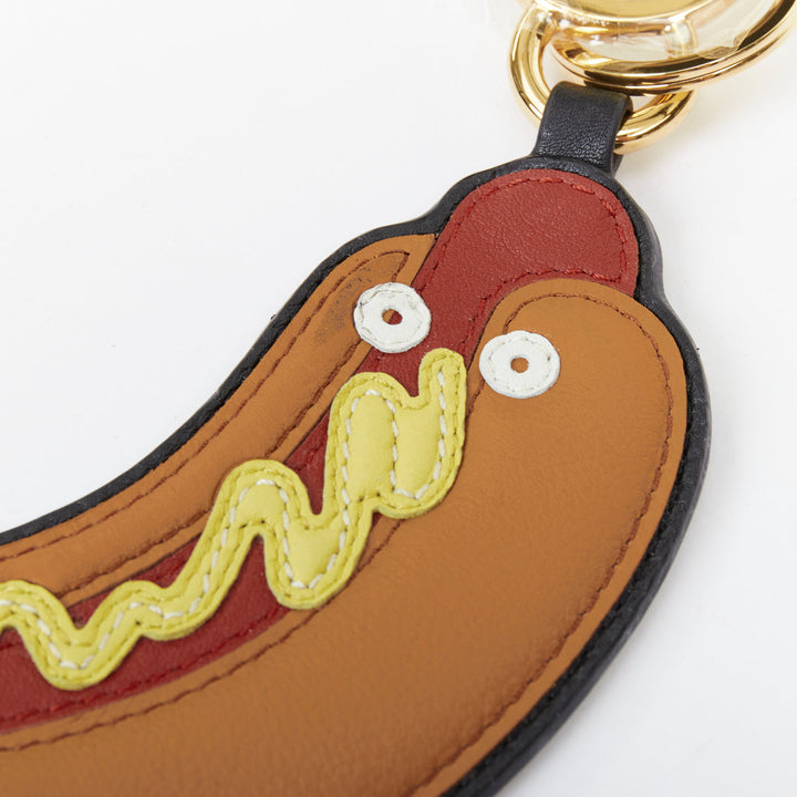 LOEWE New York multicolor calfskin leather hotdog graphic pendant bag charm