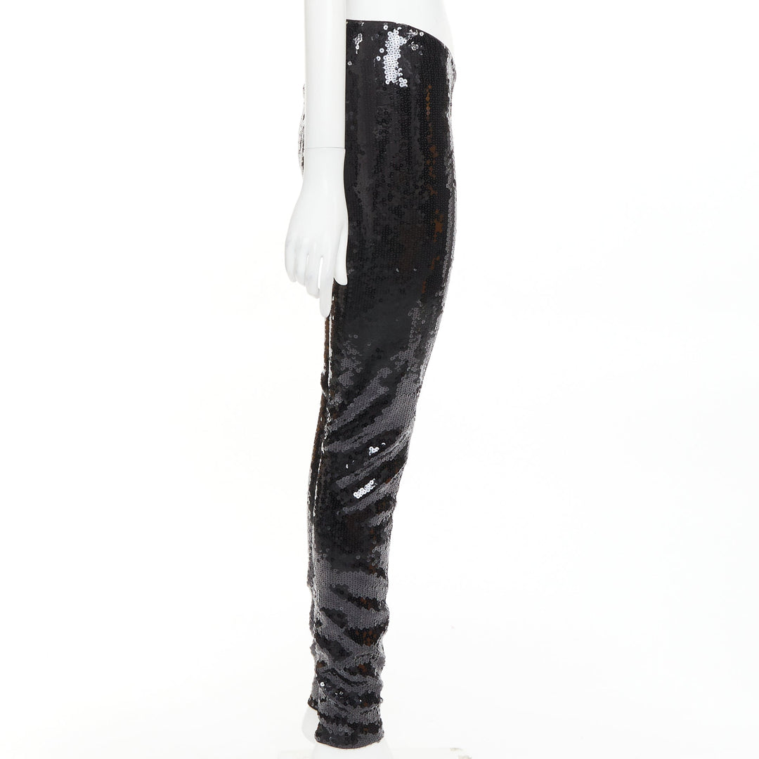 ALEXANDRE VAUTHIER COUTURE SS2025 Runway black sequin stretch legging pants