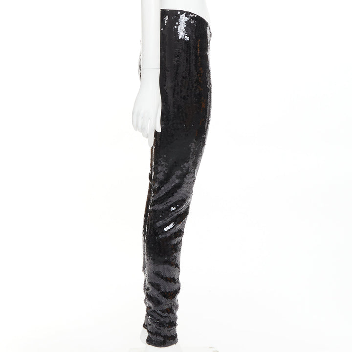 ALEXANDRE VAUTHIER COUTURE SS2025 Runway black sequin stretch legging pants