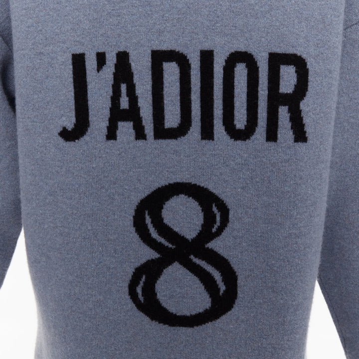 CHRISTIAN DIOR J'adior 8 dusty blue cashmere blend dropp sleeves hoodie FR34 XS