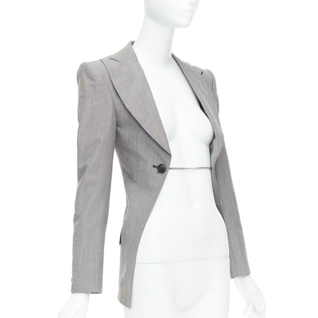 Female mannequin wearing Junya Watanabe 2009 Runway Grey Wool Women Blazers in Size  S | Available at JHROP