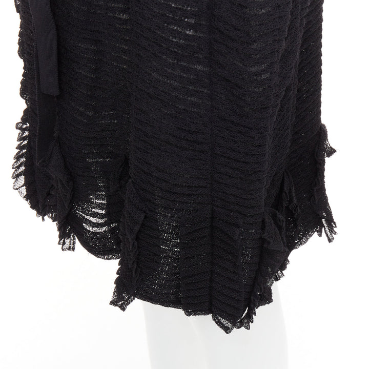 CHRISTIAN DIOR Galliano 2003 Vintage Bondage black shredded knit dress FR38 M