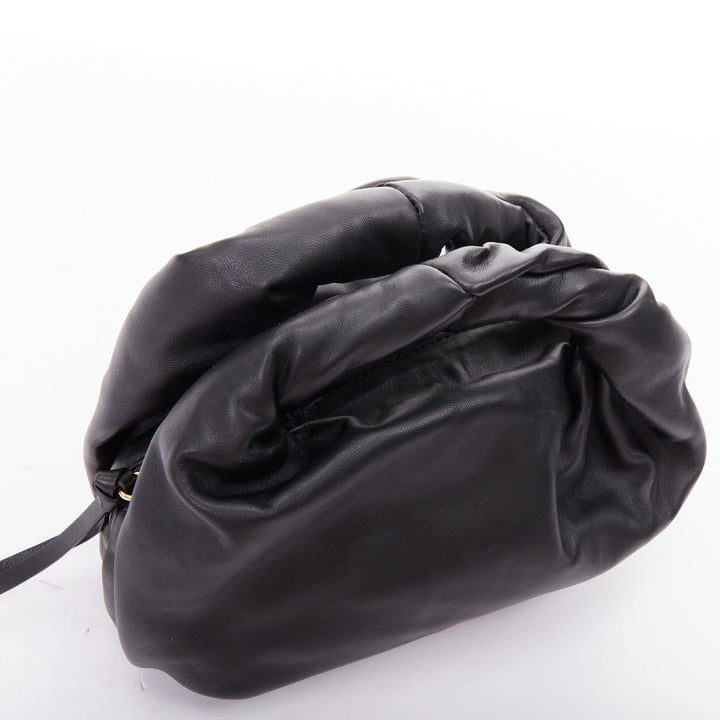 DRIES VAN NOTEN Twisted Handle black soft leather top handle bag