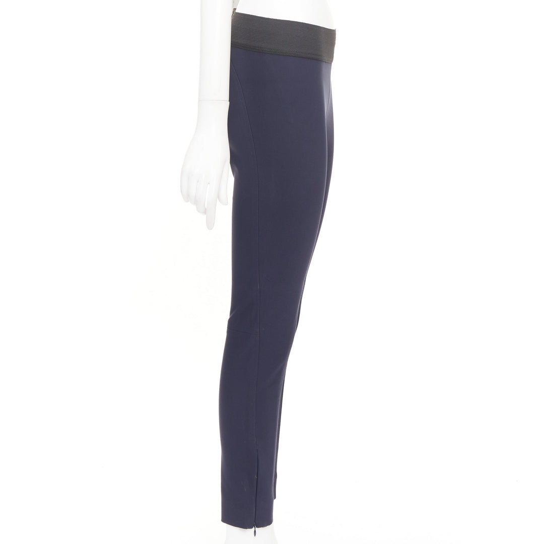 STELLA MCCARTNEY navy cotton blend elastic waist legging pants IT 38 XS