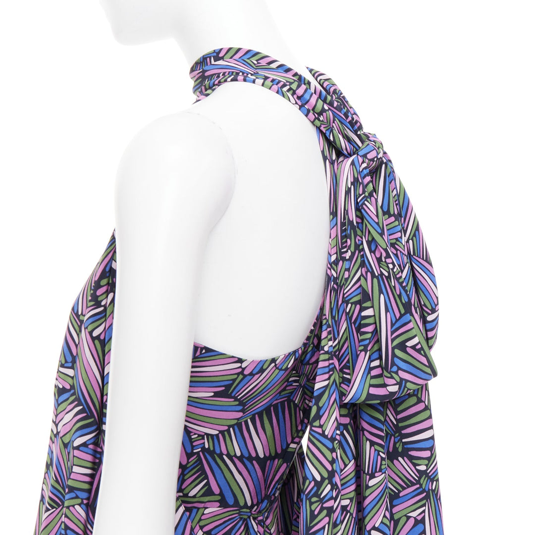 MARC BY MARC JACOBS purple 100% silk geometric print dress US2 S
