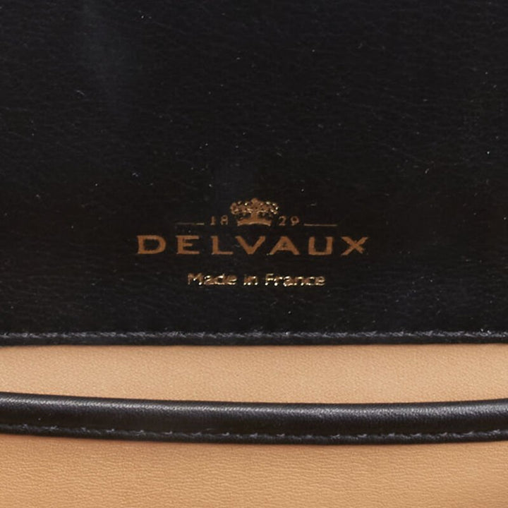 rare DELVAUX Le Madame black gold spray painted scaled leather crossbody box bag