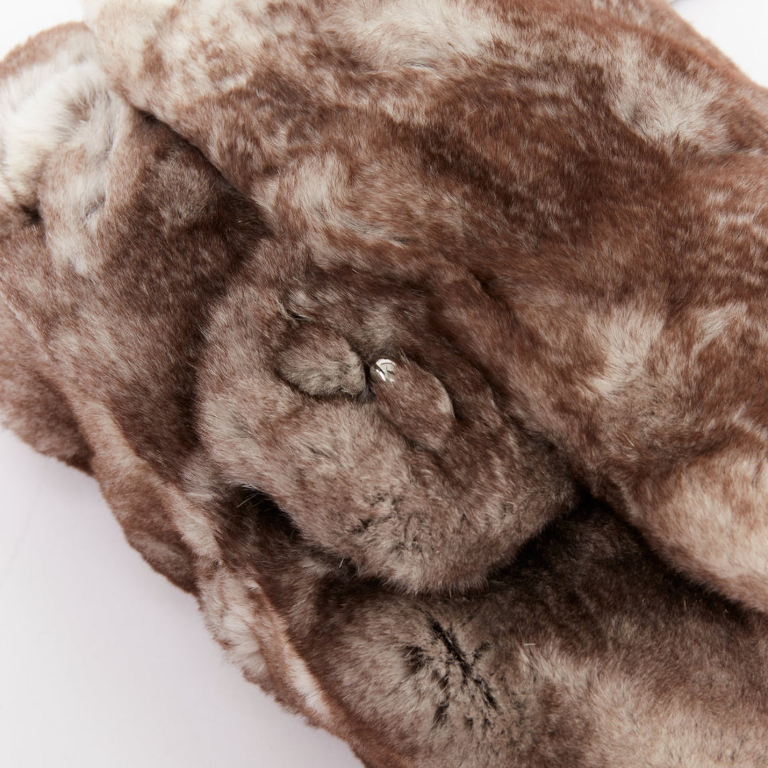 CHANEL 2005 Limited Lapin rabbit fur classic silver CC turnlock shoulder bag
