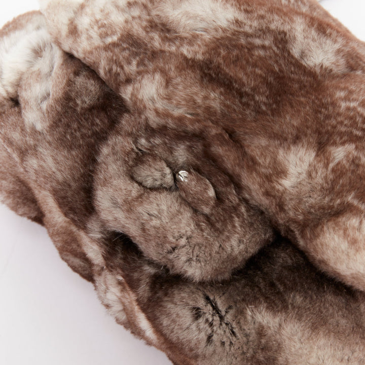 CHANEL 2005 Limited Lapin rabbit fur classic silver CC turnlock shoulder bag