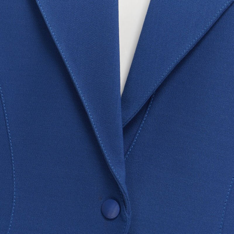 THIERRY MUGLER Vintage cobalt blue futuristic collar peplum jacket FR42 L