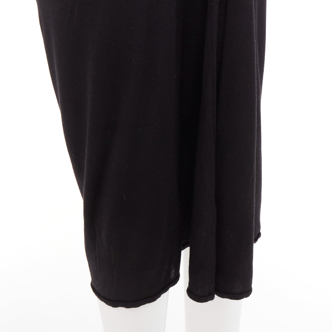 GIVENCHY black twist draped waist jersey high pencil midi skirt XS