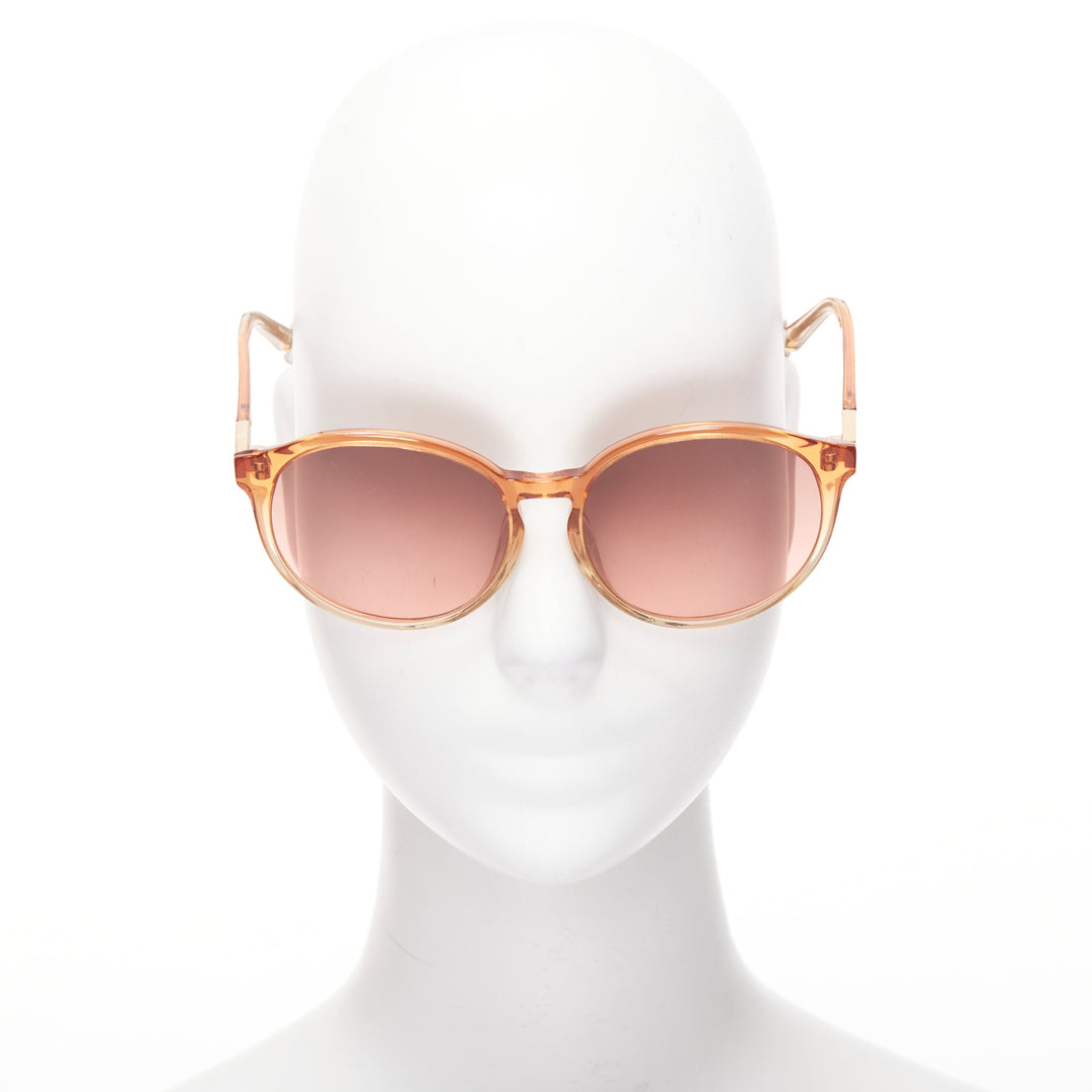 THE ROW Linda Farrow brown ombre acetate pink lens oversized sunglasses