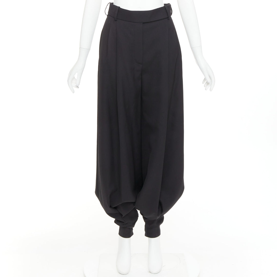 rare ALEXANDRE VAUTHIER COUTURE AW2020 Runway black wool bloomer barrel pants