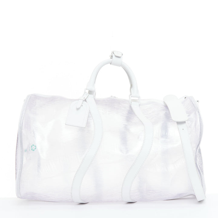 LOUIS VUITTON Virgil Abloh 2019 Keepall Bandouliere 50 white epi PVC travel bag