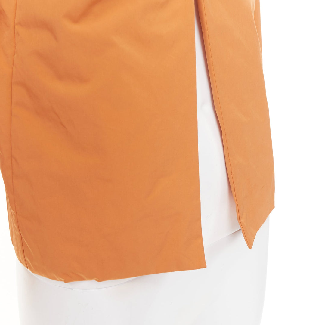 MARNI orange nylon blend notch lapel single breasted cropped blazer IT36 XXS