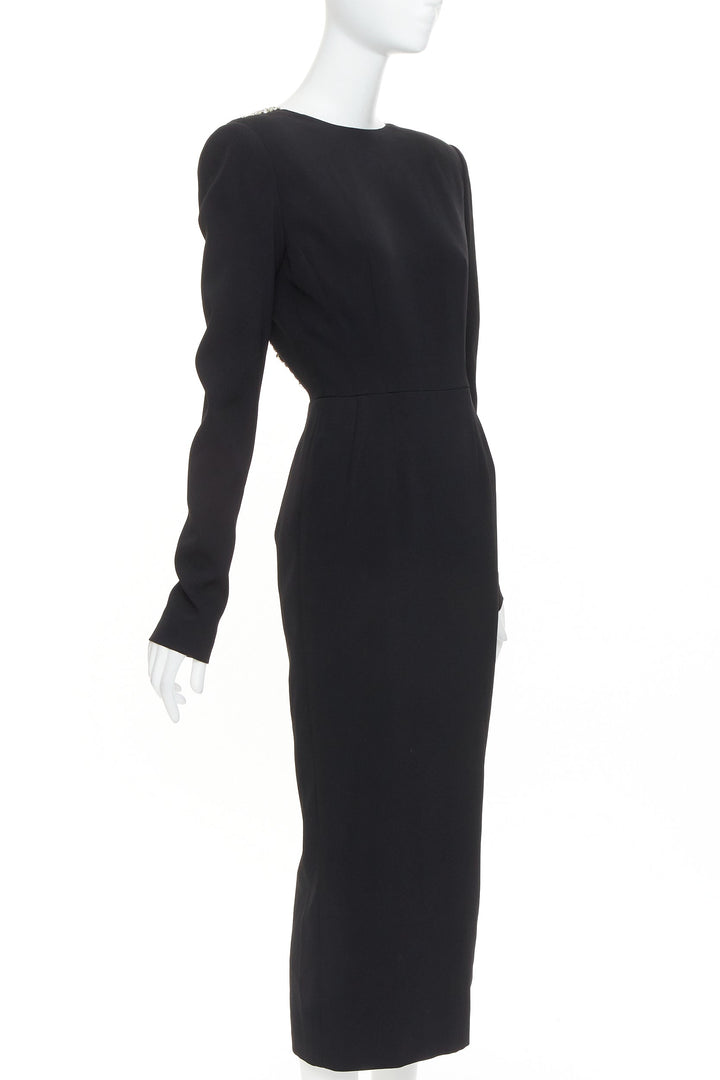ALEXANDRE VAUTHIER COUTURE 2023 Runway black crystal embellished open back dress