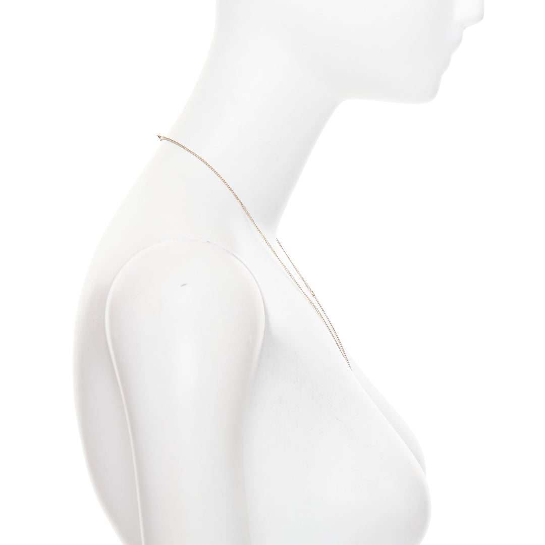 CHANEL 2020 crystal faux pearl pendant CC logo gold chain necklace