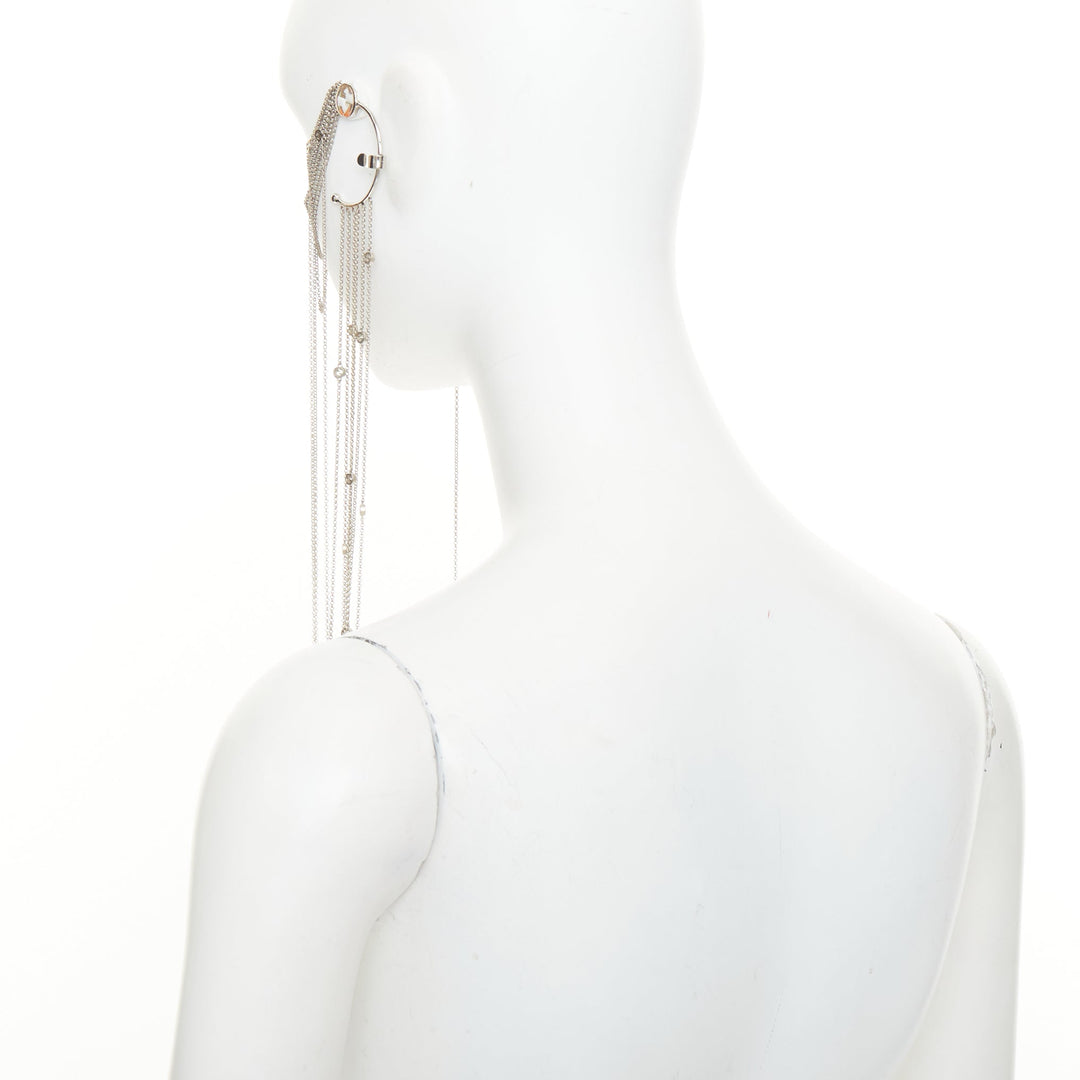 rare GUCCI 2019 Runway goth punk silver chain fringe ear cuff nose pad mask