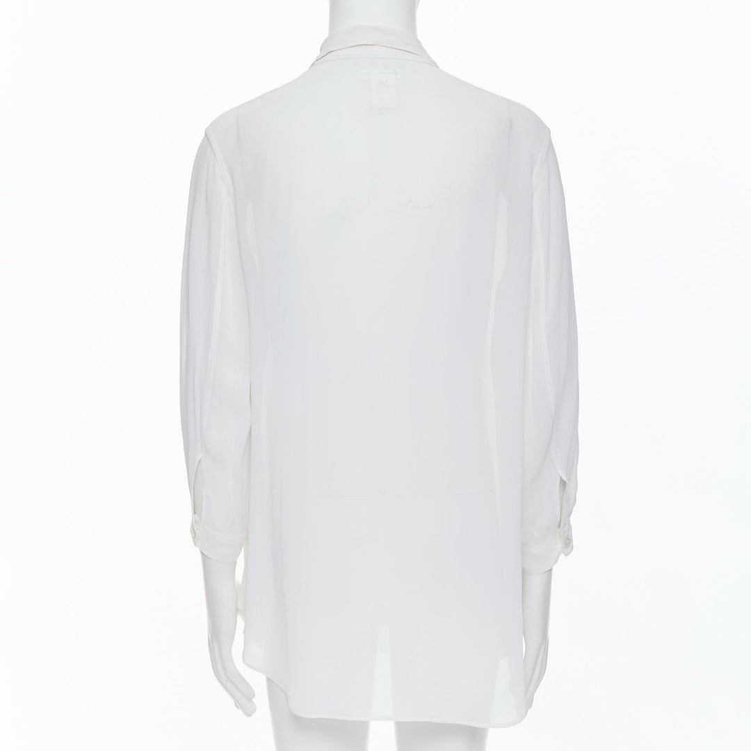 Male mannequin wearing Yohji Yamamoto Y's White Rayon Men Shirt in Size  M | Available at JHROP